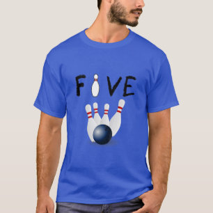 Kids 5 Year Old Bowling Birthday Party 5Th Birthda T-Shirt