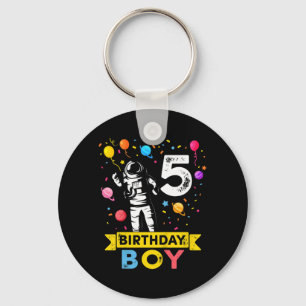 Kids 5 Year Old Boy Astronaut 5th Birthday Boy Keychain