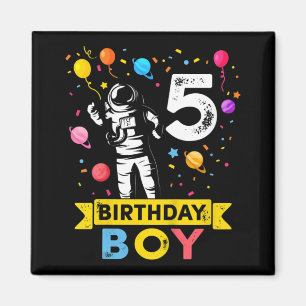 Kids 5 Year Old Boy Astronaut 5th Birthday Boy  Magnet