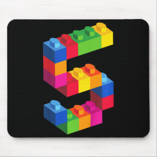 Kids 5 Year Old Building Blocks Birthday  Bricks 5 Mouse Pad