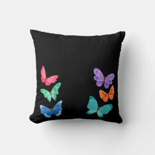 Kids 5 Year Old Butterfly Birthday Girls 5th Girl Throw Pillow