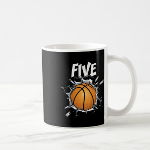 Kids 5 Year Old Bysketbyll Birthday Party Theme 5t Coffee Mug