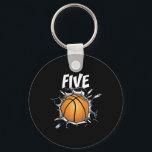 Kids 5 Year Old Bysketbyll Birthday Party Theme 5t Keychain<br><div class="desc">Kids 5 Year Old Bysketbyll Birthday Party Theme 5th Boy Girl Gift</div>