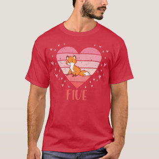 Kids 5 Year Old Cute Fo Birthday Girl 5th Bday Pre T-Shirt