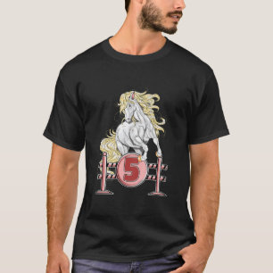 Kids 5 Year Old Horse Girl 5Th Birthday Horse Ridi T-Shirt
