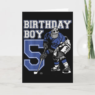 Kids 5 Year Old Ice Hockey Themed Birthday Party 5 Card