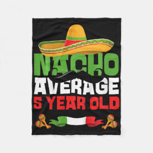 Kids 5 Year Old Mexican Fiesta 5th Birthday Party Fleece Blanket