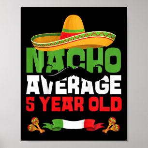 Kids 5 Year Old Mexican Fiesta 5th Birthday Party Poster