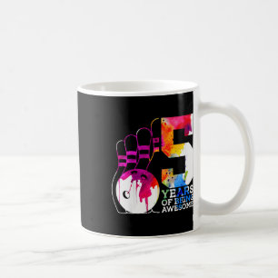 Kids 5 Years Of Being Awesome Bowling 5th Birthday Coffee Mug