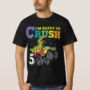 Kids 5 Years Old 5th Birthday Dinosaur Trex  boy g T-Shirt