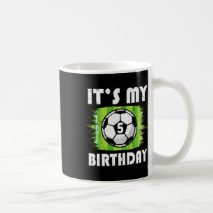 Kids 5 Years Old Kids Soccer Player 5th Birthday B Coffee Mug