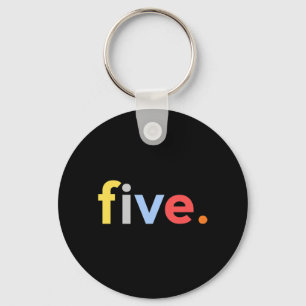 Kids 5th Birthday Boy 5 Five Year Old Age 5 Gift Keychain