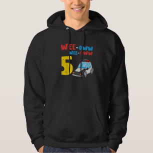 Kids 5th Birthday Boy Police Officer Car Hoodie