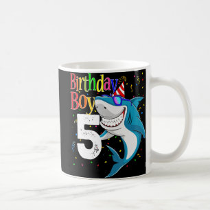 Kids 5th Birthday Boy Shark  Jaw-Some Five  Boys  Coffee Mug