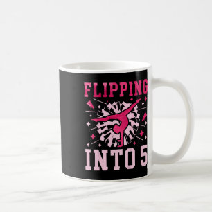 Kids 5th Birthday Cheerleading Girl Five Year Old  Coffee Mug
