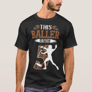 Kids 5th Birthday Football Boy 5 Years Old Footbal T-Shirt