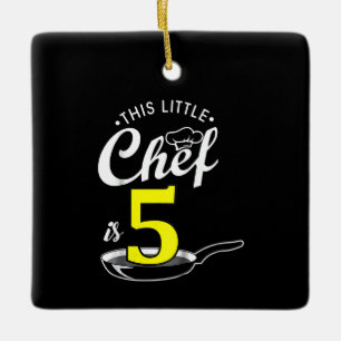 Kids 5th birthday gift Cook 5 year old Ceramic Ornament