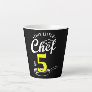 Kids 5th birthday gift Cook 5 year old Latte Mug
