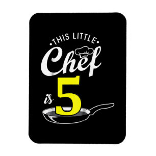 Kids 5th birthday gift Cook 5 year old Magnet