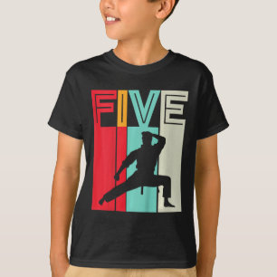 Kids 5th Birthday Gift Karate Retro Taekwondo Mart T-Shirt