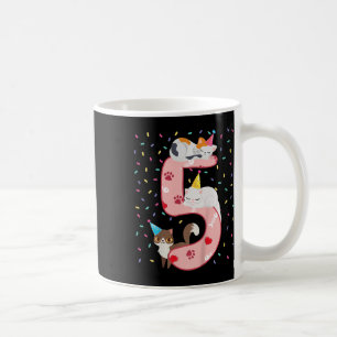 Kids 5th Birthday Girl Cute Cat Outfit 5 Years Old Coffee Mug