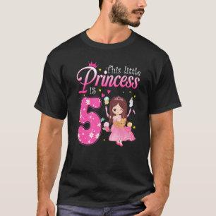 Kids 5th Birthday Girls This Princess Is 5 Years O T-Shirt