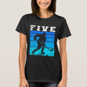 Kids 5th Birthday Ice Hockey Boy And Gil Five Hock T-Shirt
