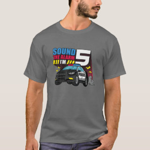 Kids 5Th Birthday Kids Police Officer Car Emergenc T-Shirt