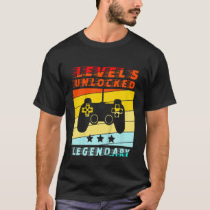 Kids 5th Birthday Level Unlocked Gaming Theme Vint T-Shirt