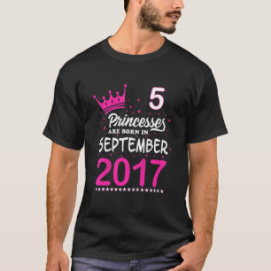 Kids 5th Birthday Pink Princesses Are Born In Sept T-Shirt