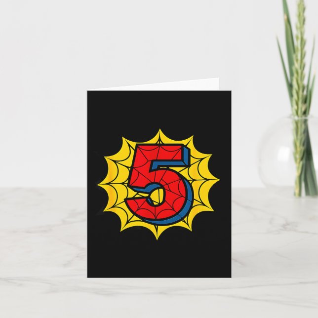 Kids 5th Birthday Sder Theme Party 5 Year Old Boys Card (Front)