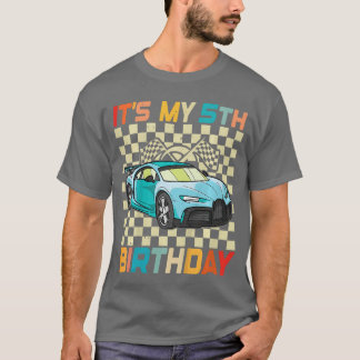 Kids 5th Birthday tee Boy Race Racing 5 Year Old B