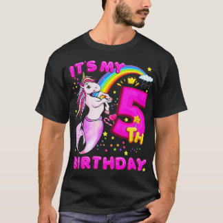 Kids 5th Birthday Unicorn Mermicorn Mermaid For T-Shirt