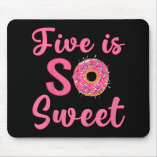 Kids 5th Doughnut Birthday Party Five Year Old Swe Mouse Pad