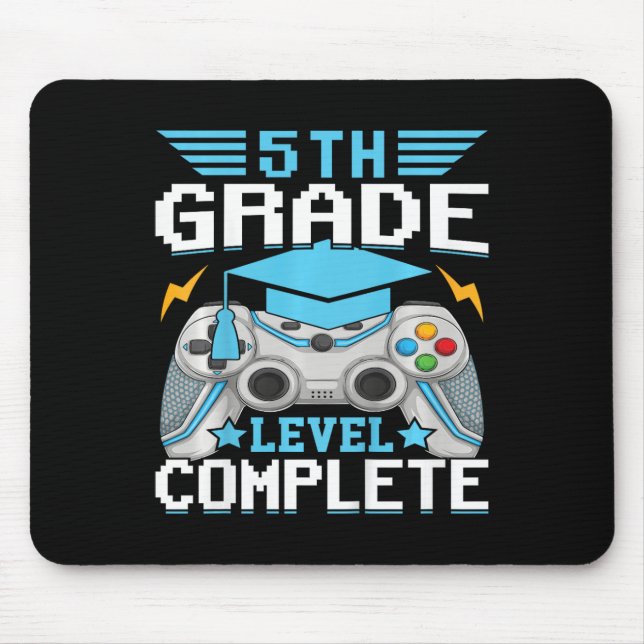 Kids 5th Grade Level Complete Gamer Class Of 2024  Mouse Pad (Front)