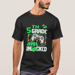 Kids 5Th Grade Level Unlocked Back To School Video T-Shirt