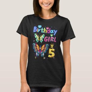 Kids 5Years Old Butterfly Its my 5th birthday Girl T-Shirt
