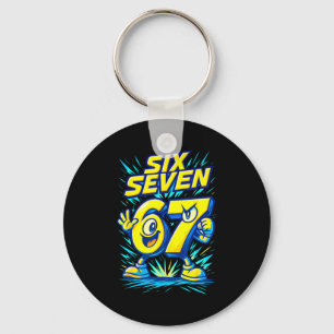 Kids 67 Six Seven Italian Brainrot 6 7 Funny Meme  Keychain