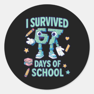 Kids 6-7 Meme I Survived 67 Days Of School Classic Round Sticker