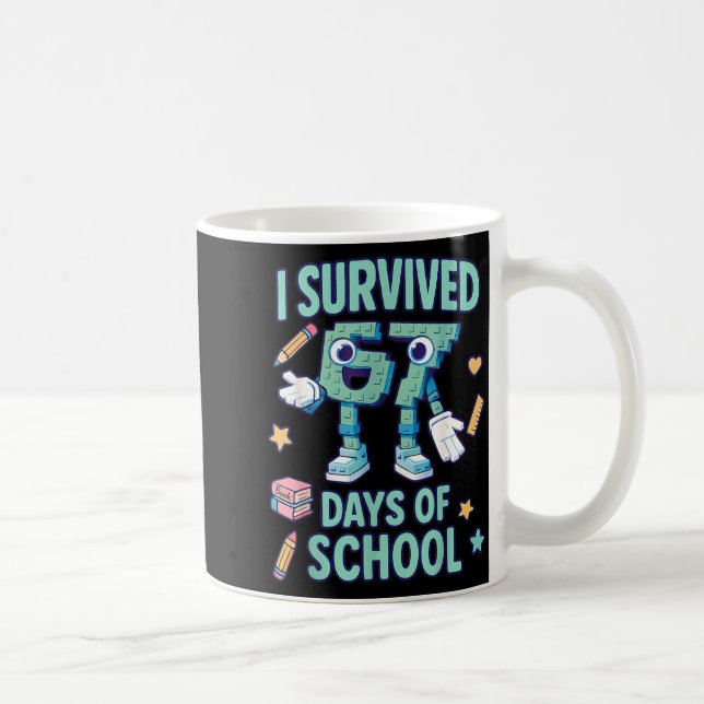 Kids 6-7 Meme I Survived 67 Days Of School  Coffee Mug (Right)