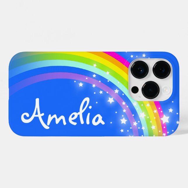 Kids 6 letter name rainbow blue sky Case-Mate iPhone case (Back (Horizontal))