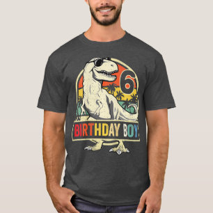 Kids 6 Year Old 6th Birthday Boy Rex Dinosaur T-Shirt