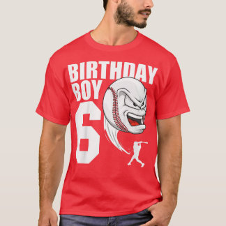 Kids 6 Year Old Baseball Birthday Party Theme 6th T-Shirt