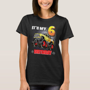 Kids 6 Year Old Birthday Boy Monster Truck 6th Bir T-Shirt