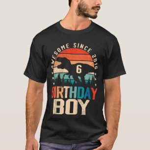 Kids 6 Year Old Dinosaur 6th Birthday Boy Trex Awe T-Shirt