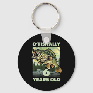 Kids 6 Year Old Fisherman O'fishally 6 Fishing 6th Keychain