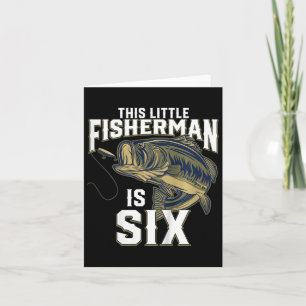 Kids 6 Year Old Fishing Birthday Party Fisherman 6 Card