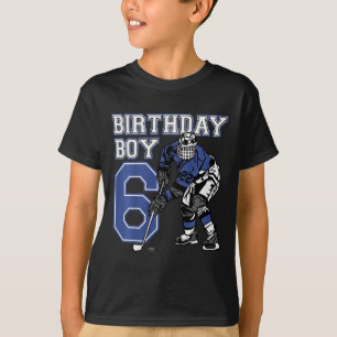 Kids 6 Year Old Ice Hockey Themed Birthday Party 6 T-Shirt