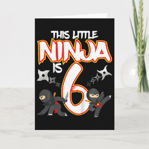 Kids 6 Year Old Ninja Birthday Party Martial Arts  Card