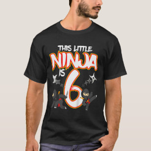 Kids 6 Year Old Ninja Birthday Party Martial Arts  T-Shirt